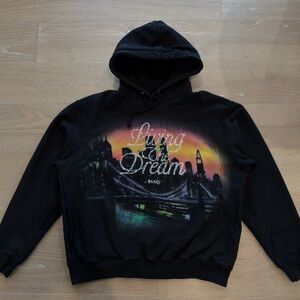 Awake New York Black Hoodie with Multicolor Graphic Men’s Large